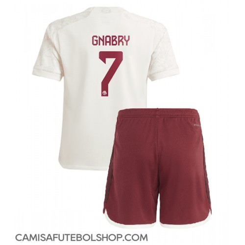 Camisa de time de futebol Bayern Munich Serge Gnabry #7 Replicas 3º Equipamento Infantil 2023-24 Manga Curta (+ Calças curtas)